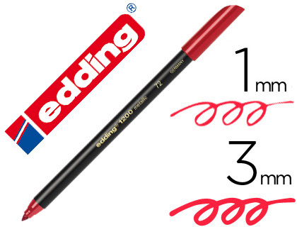 Rotulador edding 1200 tinta roja metalizado